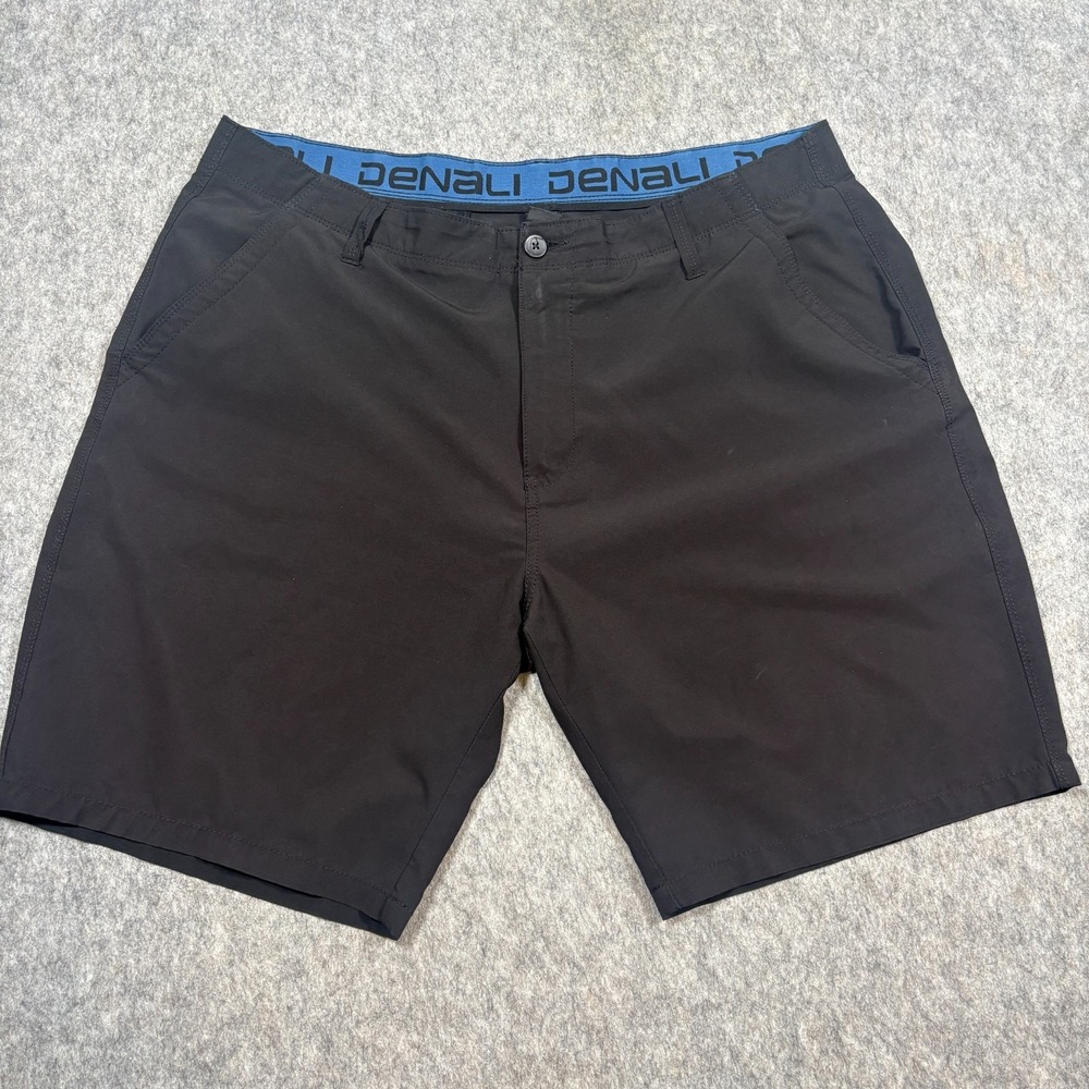 Denali Chino Shorts Men's Size‎ 40 Black Flat Front Outdoor Travel Golf Casual